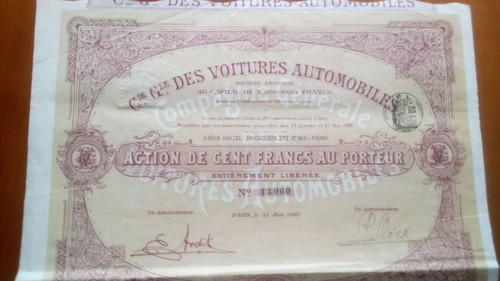 1907 action cie gle des - ,